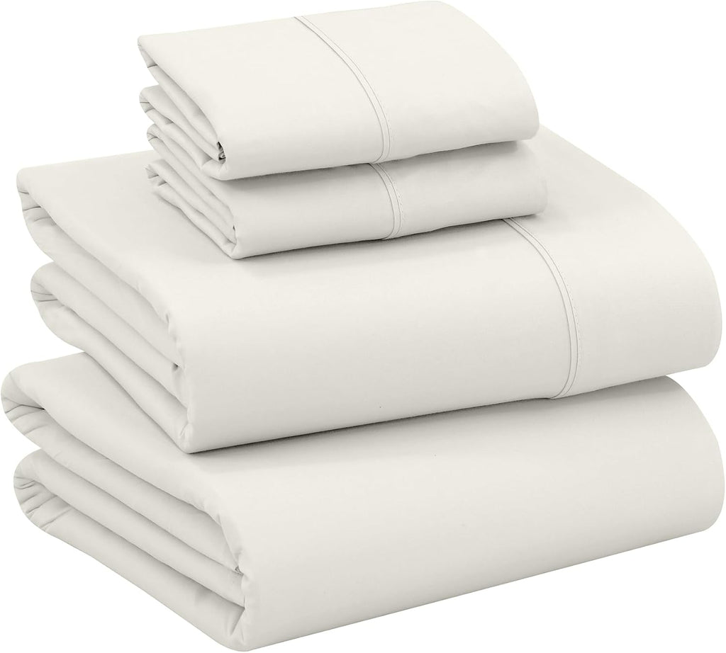 Ruvanti 100% Cotton Percale Sheets Full Size – Crisp Cooling Bed Sheets for Hot Sleepers, Deep Pocket 16”, Soft Breathable & Durable Hotel-…
