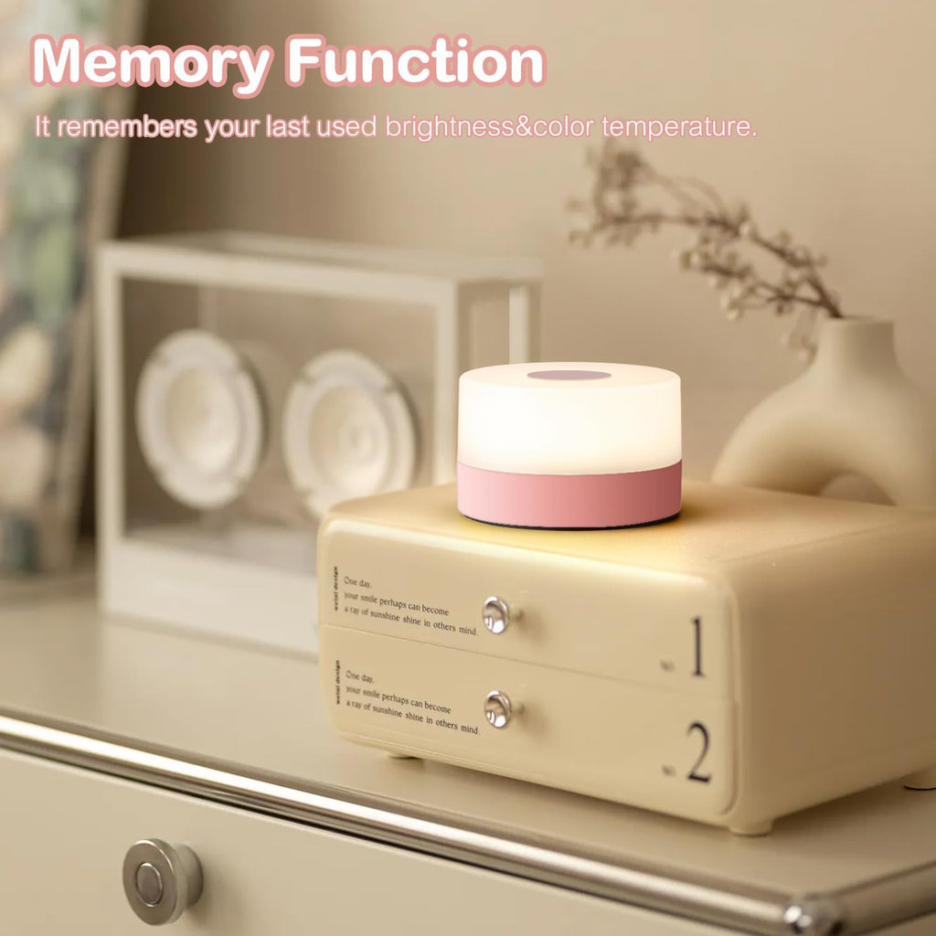 JUSHENG Night Light for Baby Nursery, Rechargeable LED Touch Light with 3CCT & Stepless Dimming Function, Portable Bedside Lamp Tap…