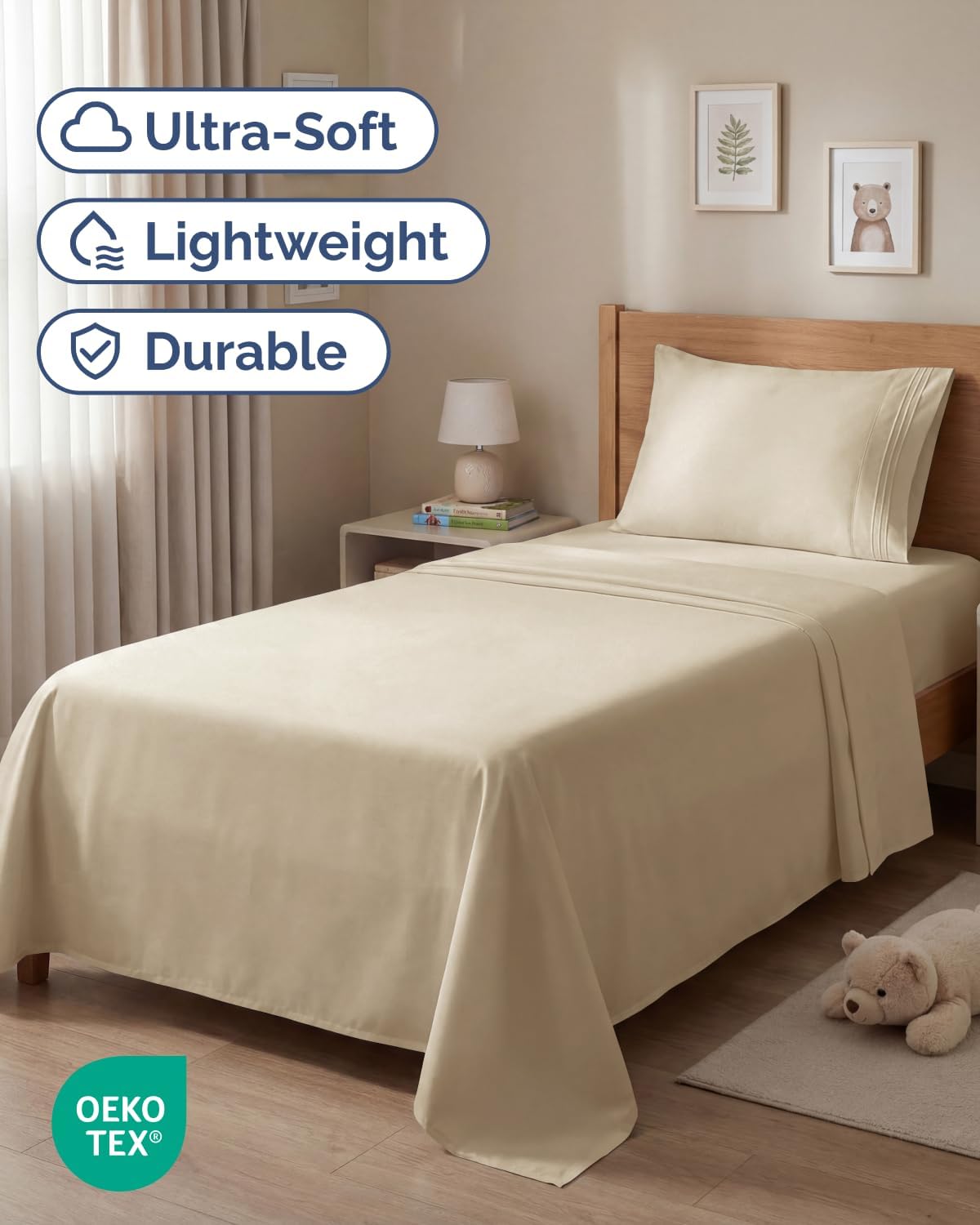 Twin Size 3 Piece Sheet Set - Comfy Breathable & Cooling Sheets - Hotel Luxury Bed Sheets for Women & Men - Deep Pockets, Easy-Fit, Extra…