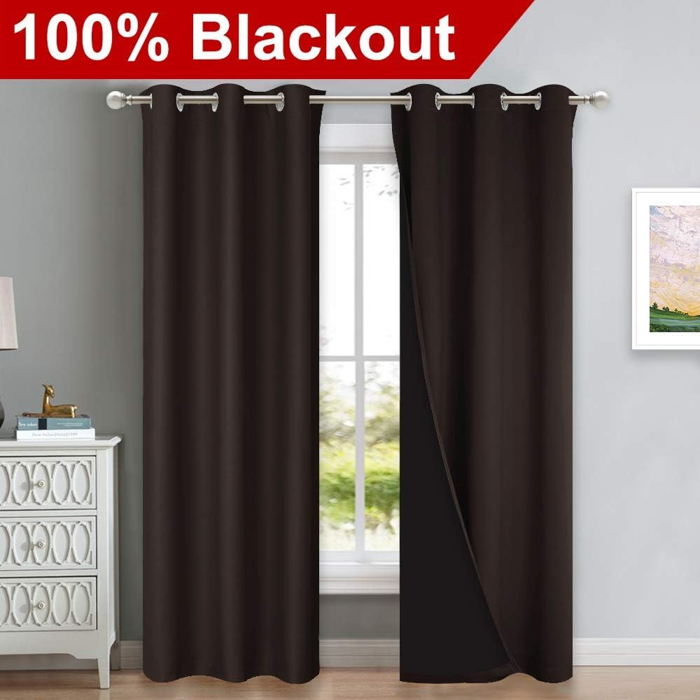 Nicetown High End Thermal Curtains, Full Blackout Curtains 84 inches Long for Dining Room, Soundproof Window Treatment Drapes for Hall Room…