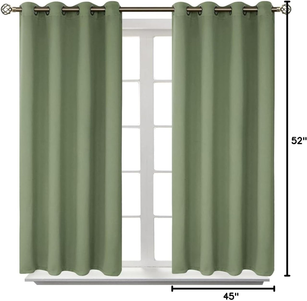 BGment Room Darkening Curtains 45 Inches Long - Grommet Thermal Insulated Drapes Window Treatment Curtains for Bedroom, 2 Panels, 52 x 45 I…