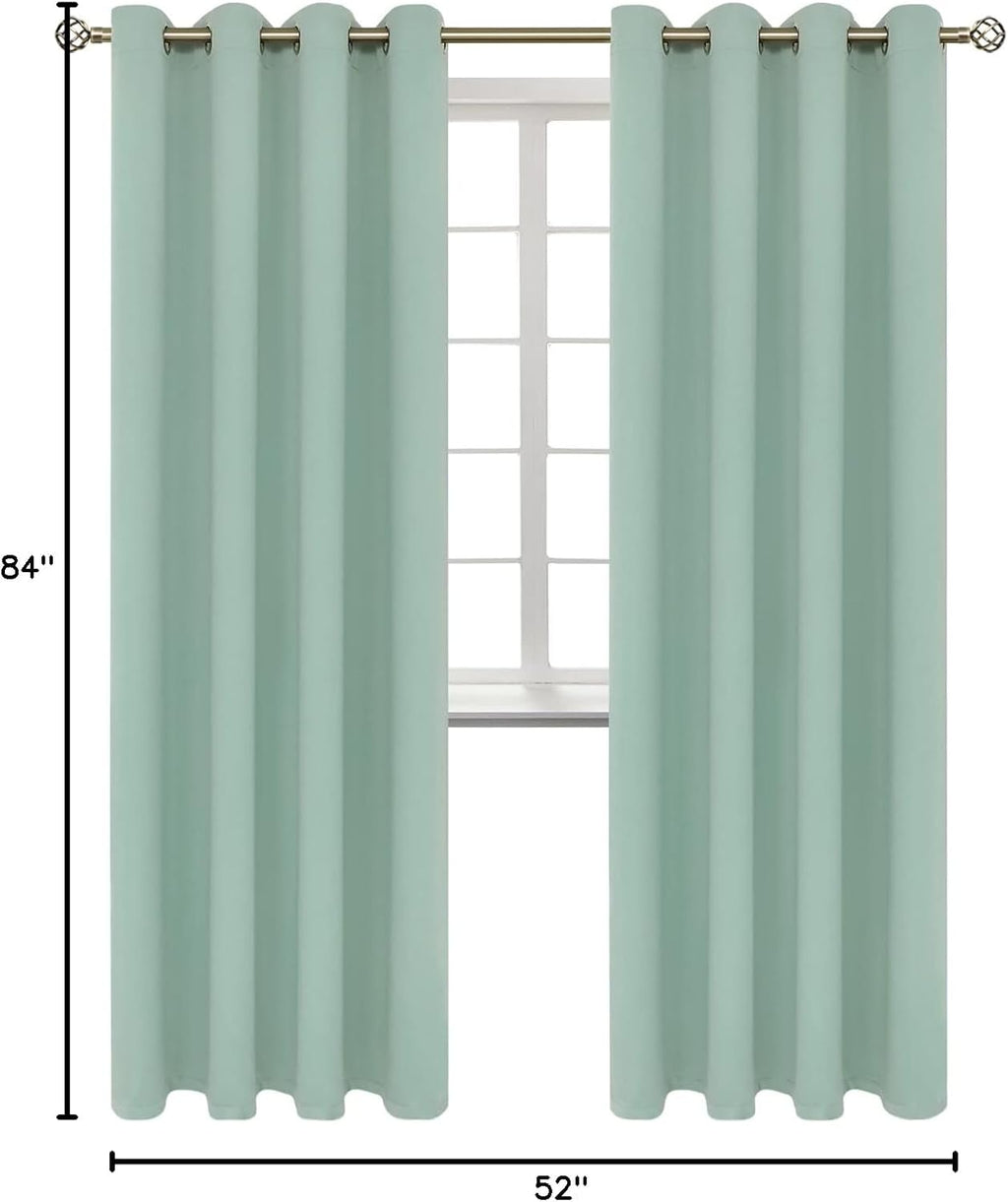 BGment Blackout Curtains - Grommet Thermal Insulated Room Darkening Bedroom and Living Room Curtains, Set of 2 Panels (52 x 84 Inch, Frosty…