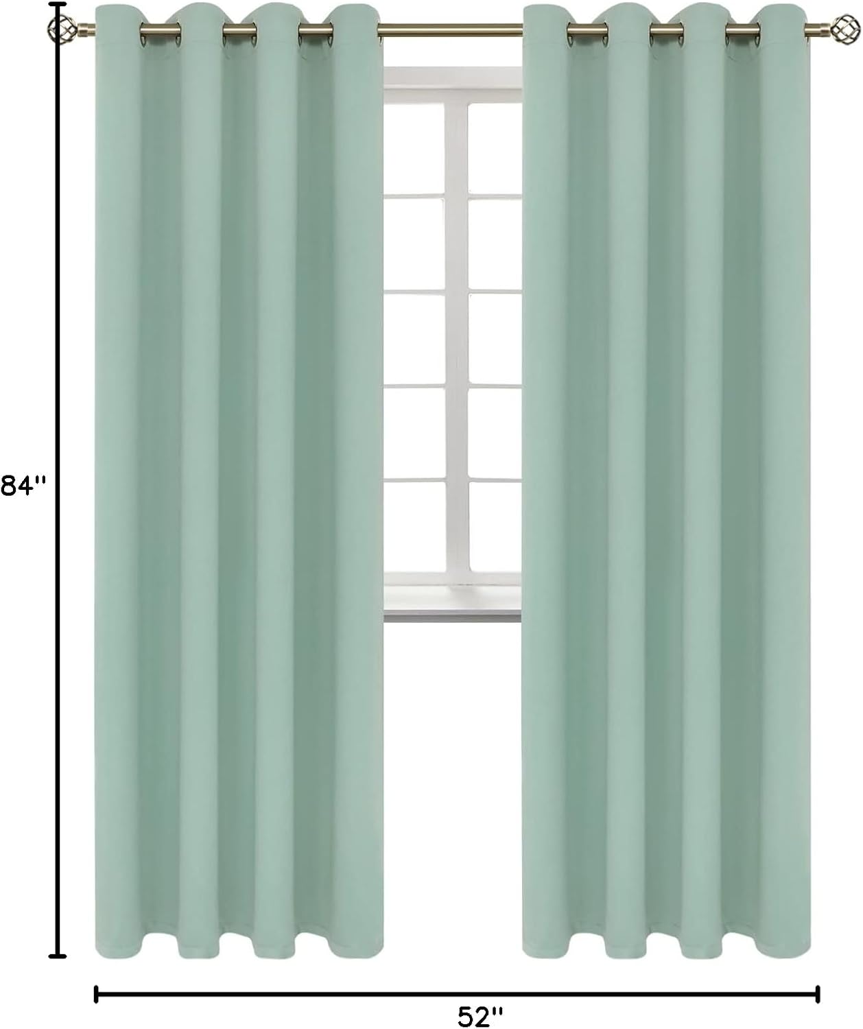 BGment Blackout Curtains - Grommet Thermal Insulated Room Darkening Bedroom and Living Room Curtains, Set of 2 Panels (52 x 84 Inch, Frosty…