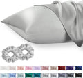 Vielit Standard Satin Pillowcase for Hair 2pc, Similar to Silk Pillow Cases, Easier comfort Than Silk Pillowcase, Gifts for Women Men, Silver…
