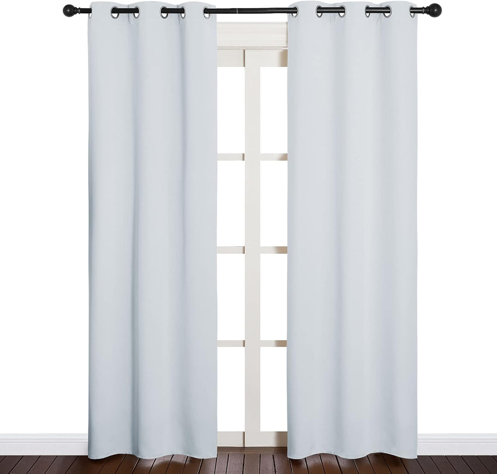 Nicetown Room Darkening Curtain Panels for Bedroom, easy maintenance Solid Thermal Insulated Room Darkening Draperies/Drapes (Greyish…