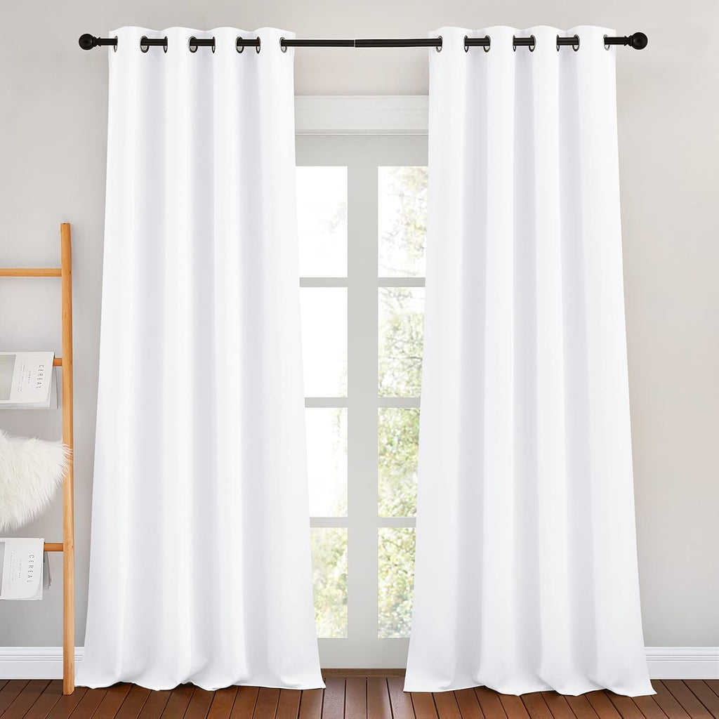 NICETOWN White Room Darkening Draperies and Curtains - Home Fashion Energy Saving Grommet Top Room Darkening Drape Panels for Bedroom…