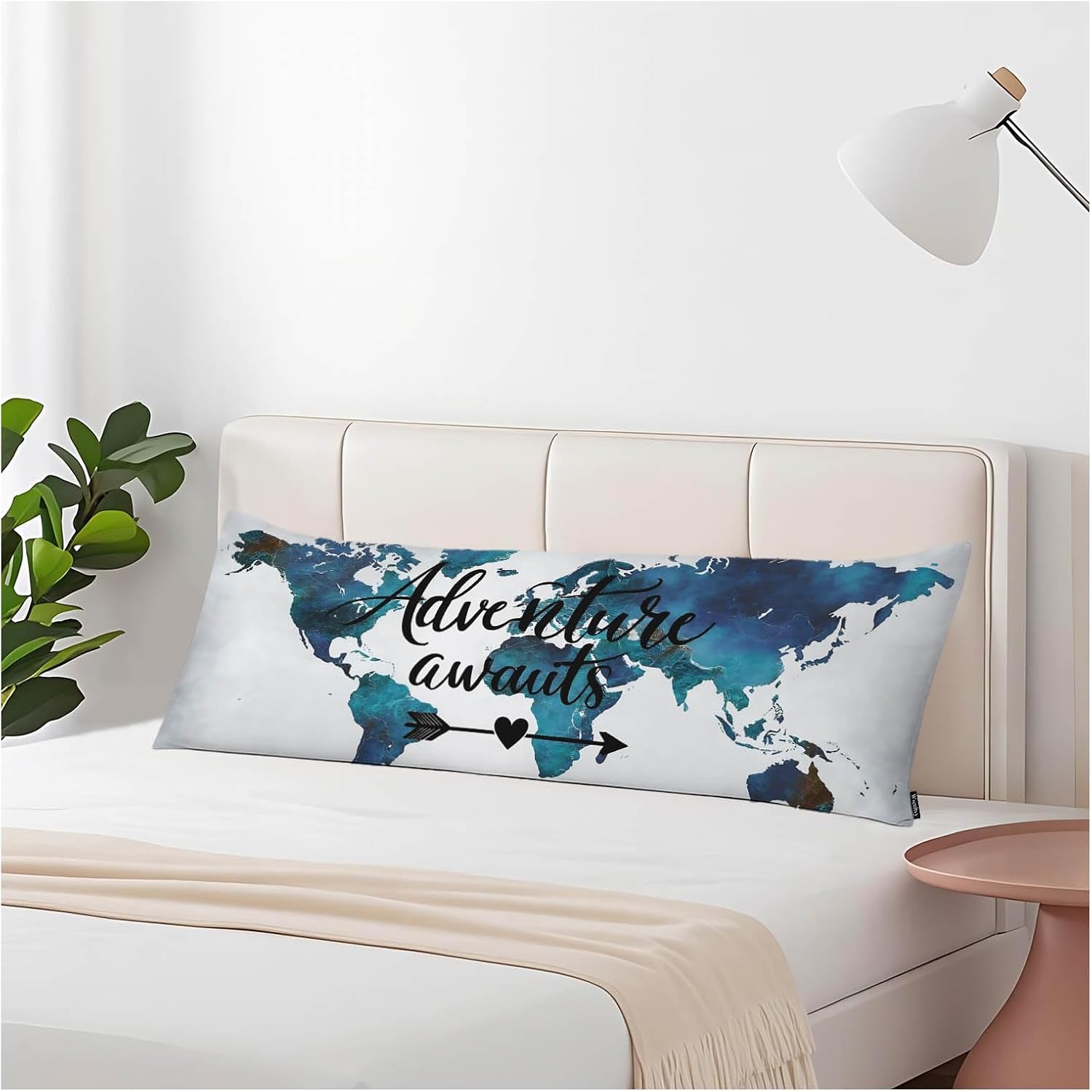 Body Pillowcases with Zipper Adventure Awaits, Cozy Body Pillow Covers Cushion Cover 20 X 54 Inch, Retro World Map Outdoor Body Pillow…
