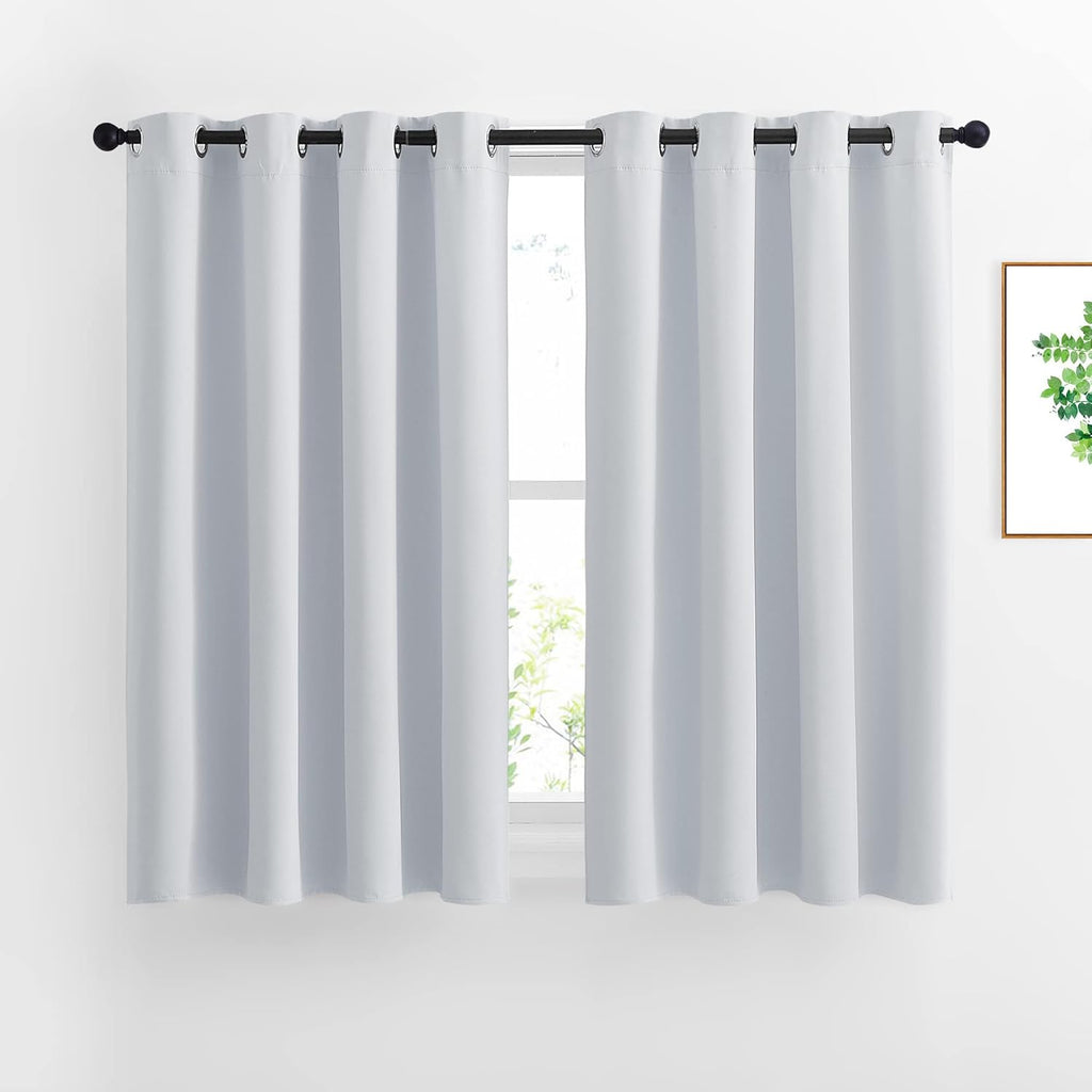 Nicetown Room Darkening Curtains for Living Room - Window Treatment Thermal Insulated Grommet Darkening Panels/Drapes for Bedroom (Light Gr…