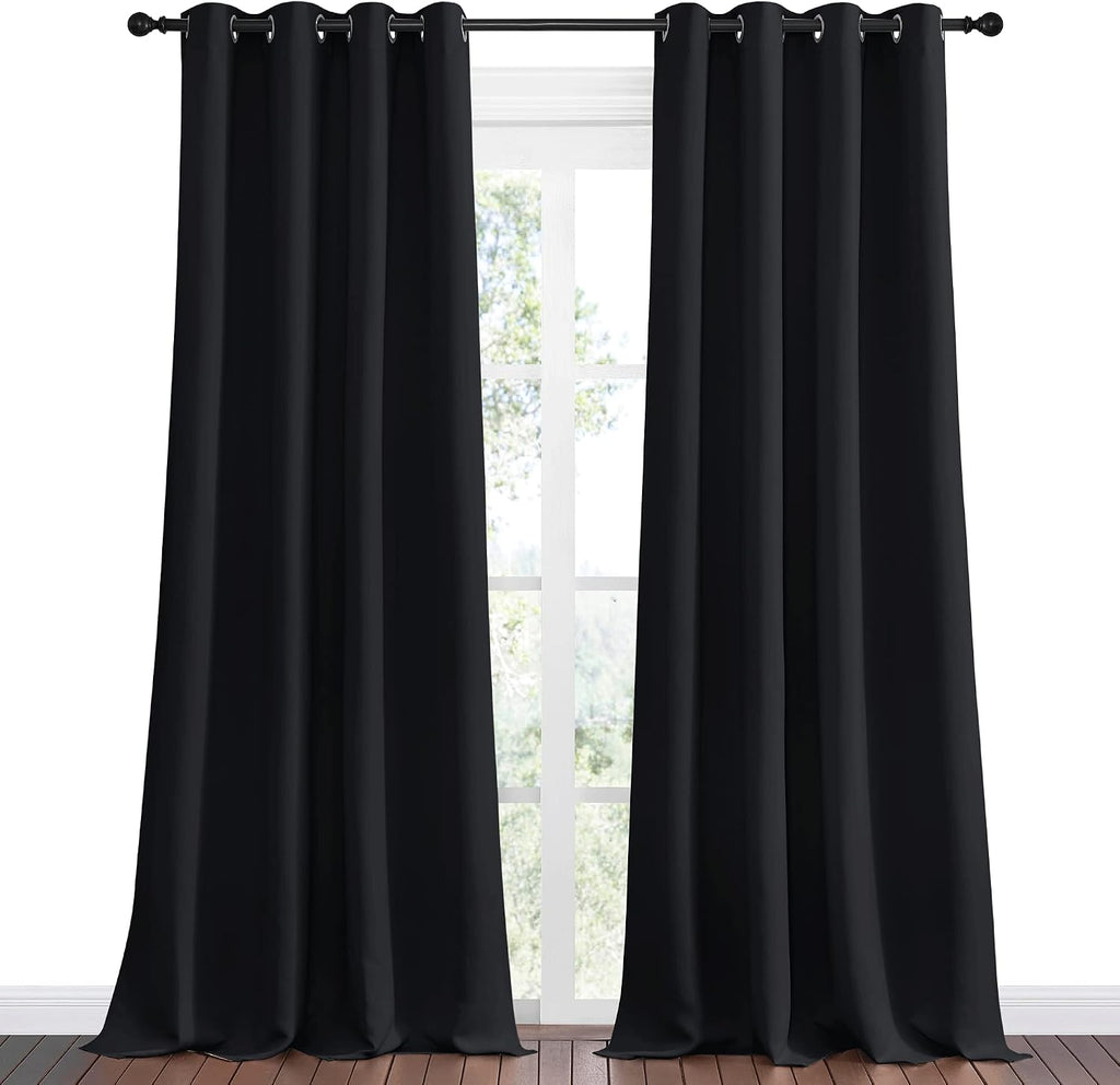 Nicetown Patio Blackout Curtain Shades - Summer Home Decoration Thermal Insulated Grommet Blackout Draperies/Drapes for Kitchen (2 Panels,…
