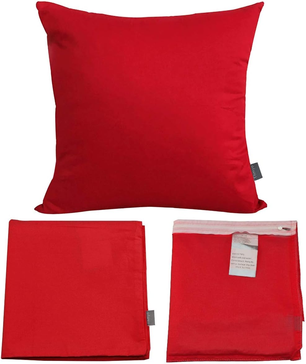 Thmyo 4-Pack 100% Cotton Comfortable Solid Decorative Throw Pillow Case Square Cushion Cover Pillowcase Sublimation Blank Pillow Covers DIY…