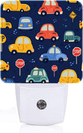 Cute Cartoon Cars Night Light, Plug Into Wall Decor for Stairway, Hallway, Kitchen, Dusk to Dawn Sensor Nightlights for Boys/Girls/Women/Men…