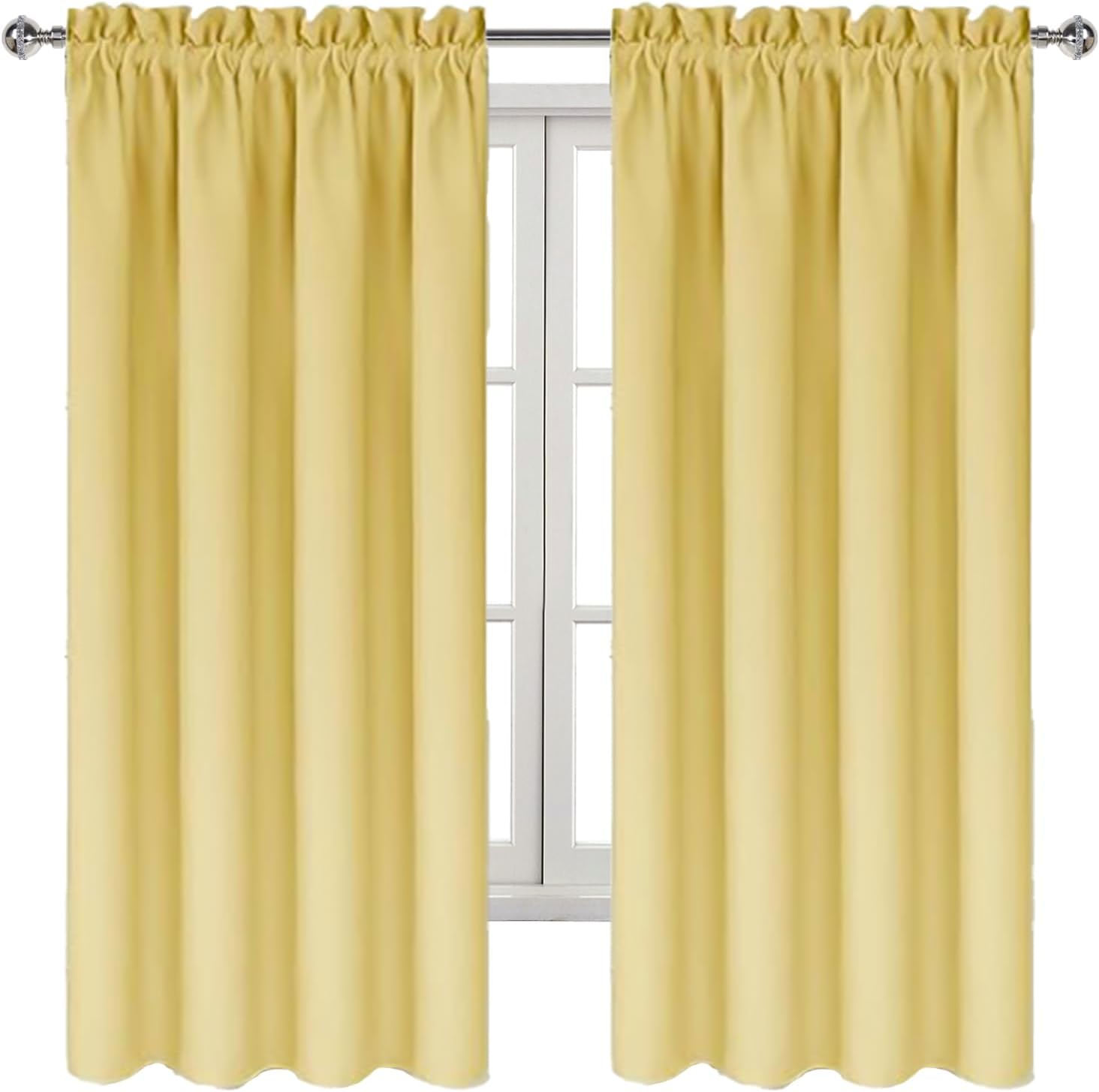Dwcn Blackout Curtains for Bedroom – Rod Pocket Thermal Insulated Noise Reducing Noise Reducing Drapes for Living Room, W 38 x L 63 Inch, 2…