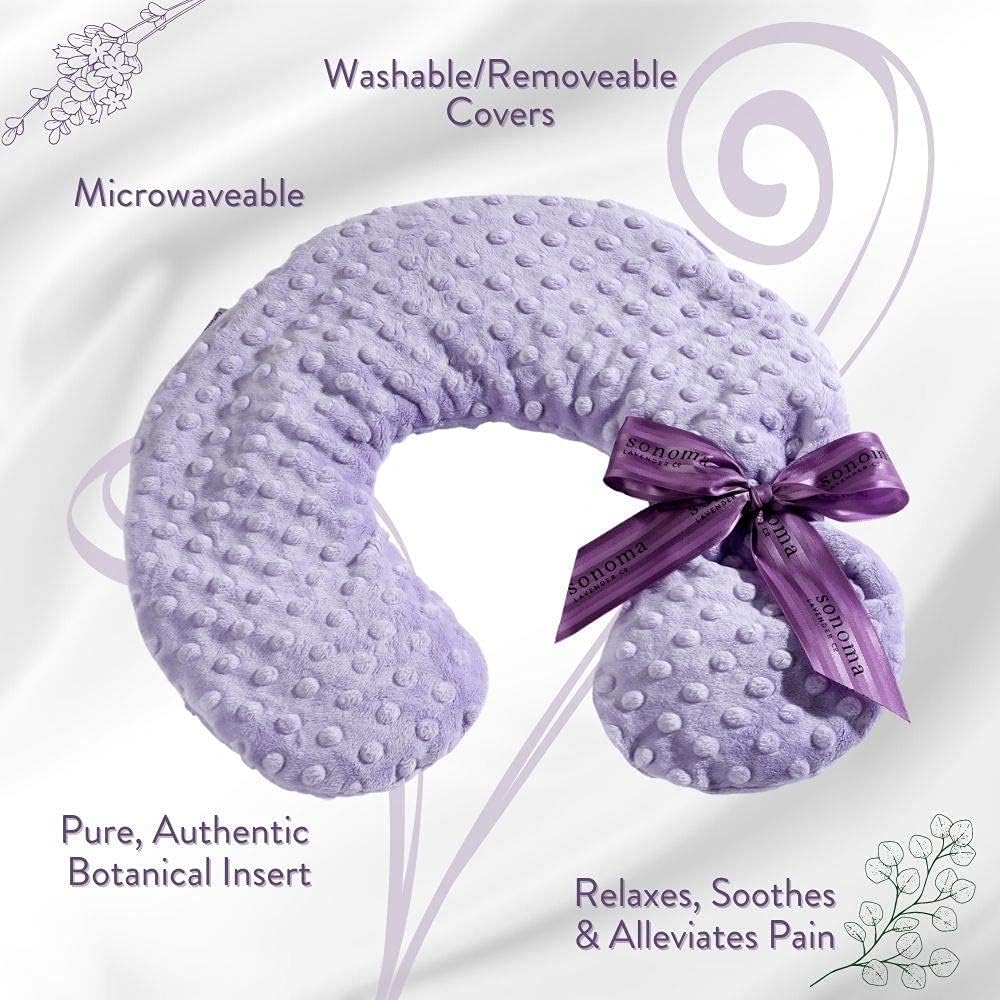 Your Personal comfort Ritual Sonoma Lavender Luxury Lavender Heatable/Chillable Neck Pillow, Microwaveable for Neck and Shoulders with Rem…