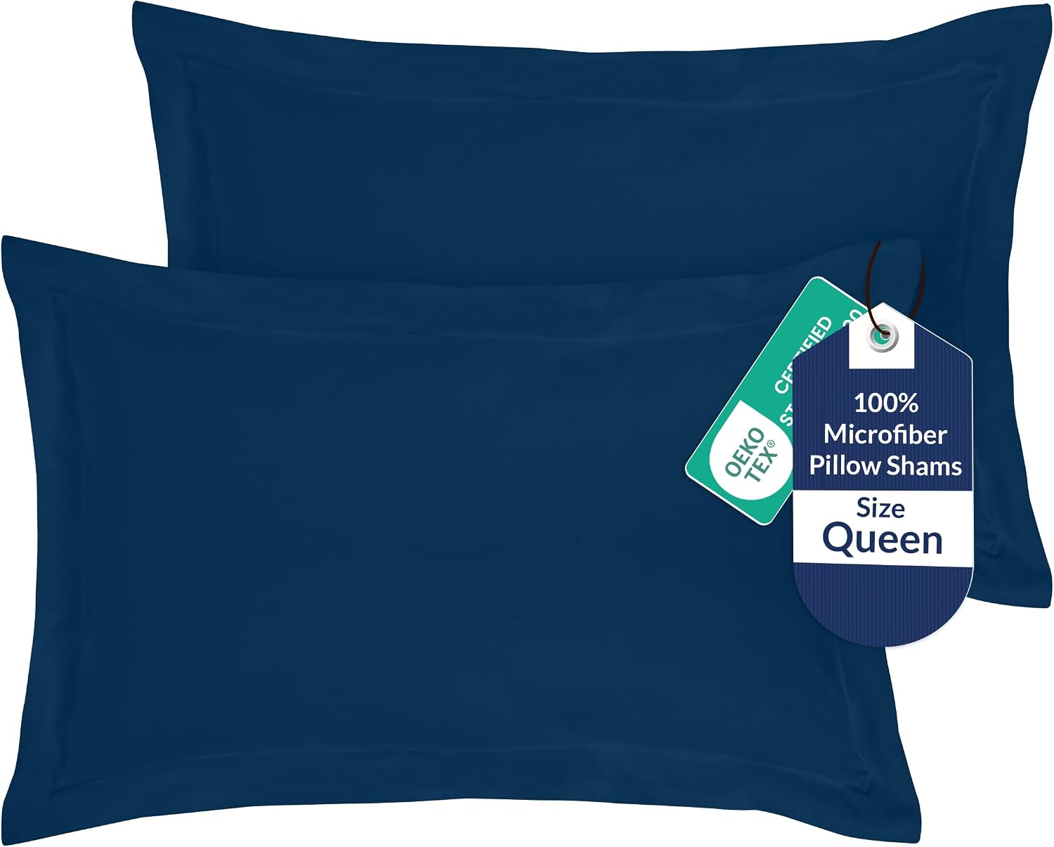 Royalelinens Royale Linens Pillow Shams 2 Pack Queen Size 20x30 Inch - Brushed 1800 Microfiber - Bed Pillow Shams, Wrinkle Resistant Super…
