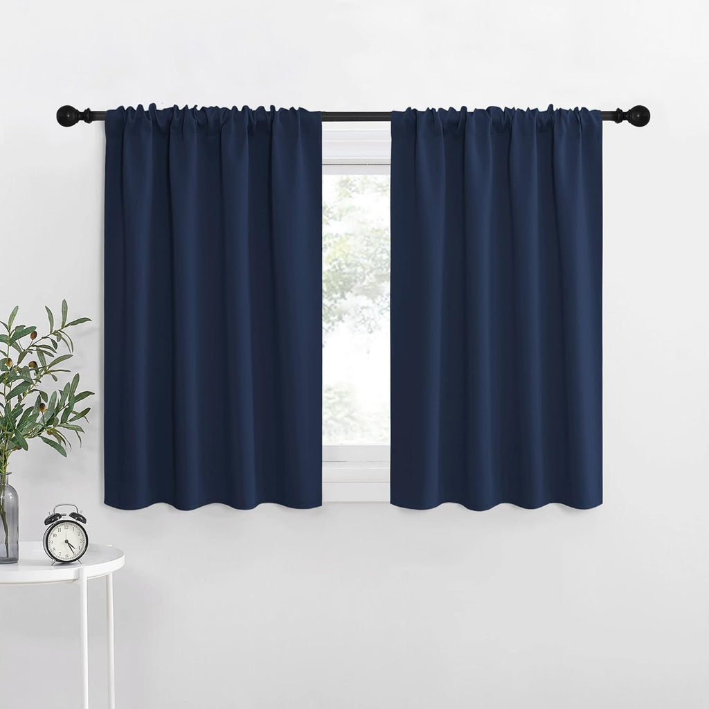 NICETOWN RV Blackout Curtains for Camper Windows, Kitchen Curtains, Short Blackout Drapes, Thermal Insulated Rod Pocket Window Treatment…