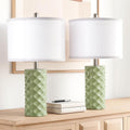 BLHDZJR Vitality Green & Star Diamond Ceramic Table Lamps (Set of 2) - 23" Luxe Modern Bedside Lamps for Nightstand, bedrooms, Living…
