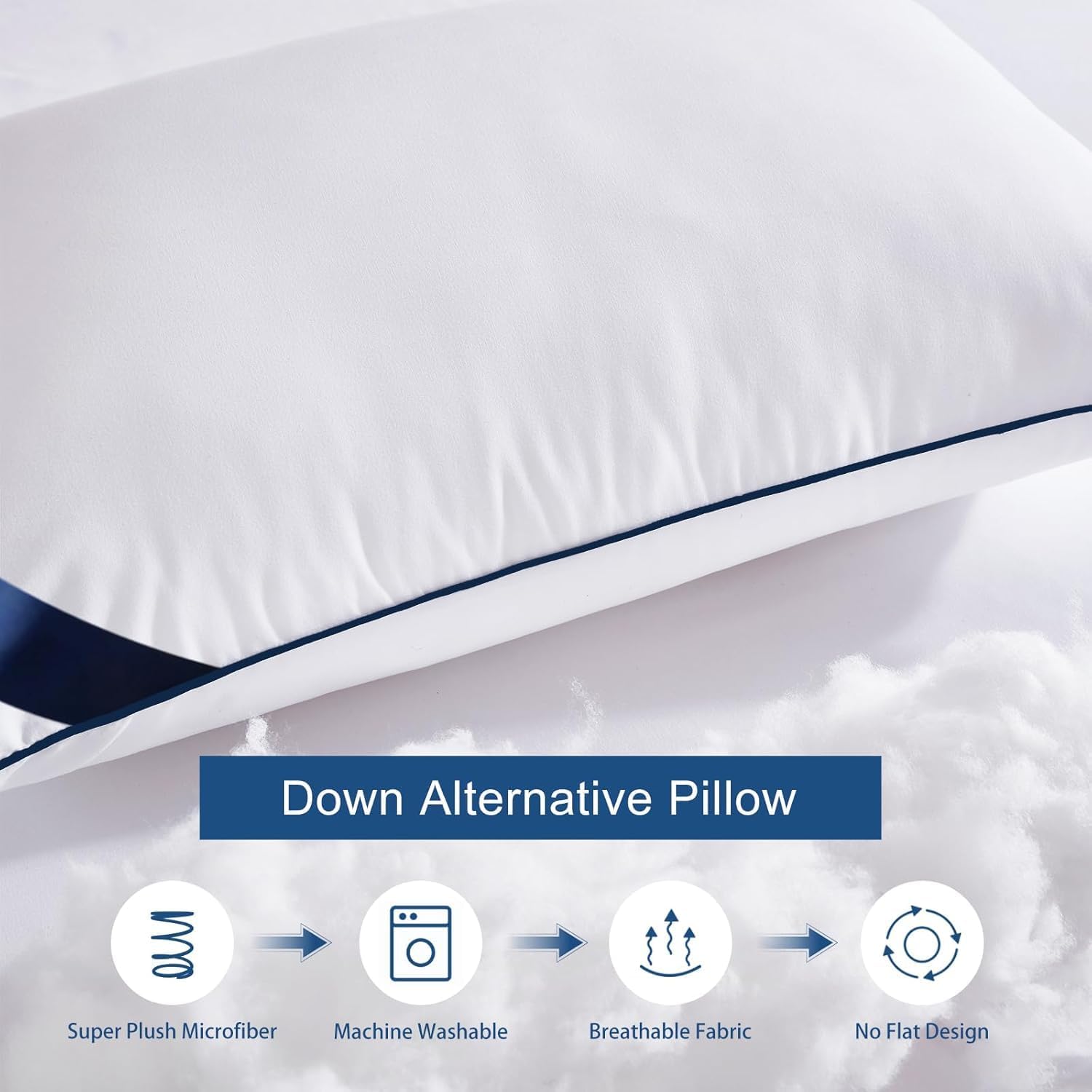 Meoflaw Pillows Standard Size Set of 2, Soft Microfiber Standard Pillows with Hollow Fiber, Hotel Quailty Bed Pillows for Sleeping 2 Pack for…