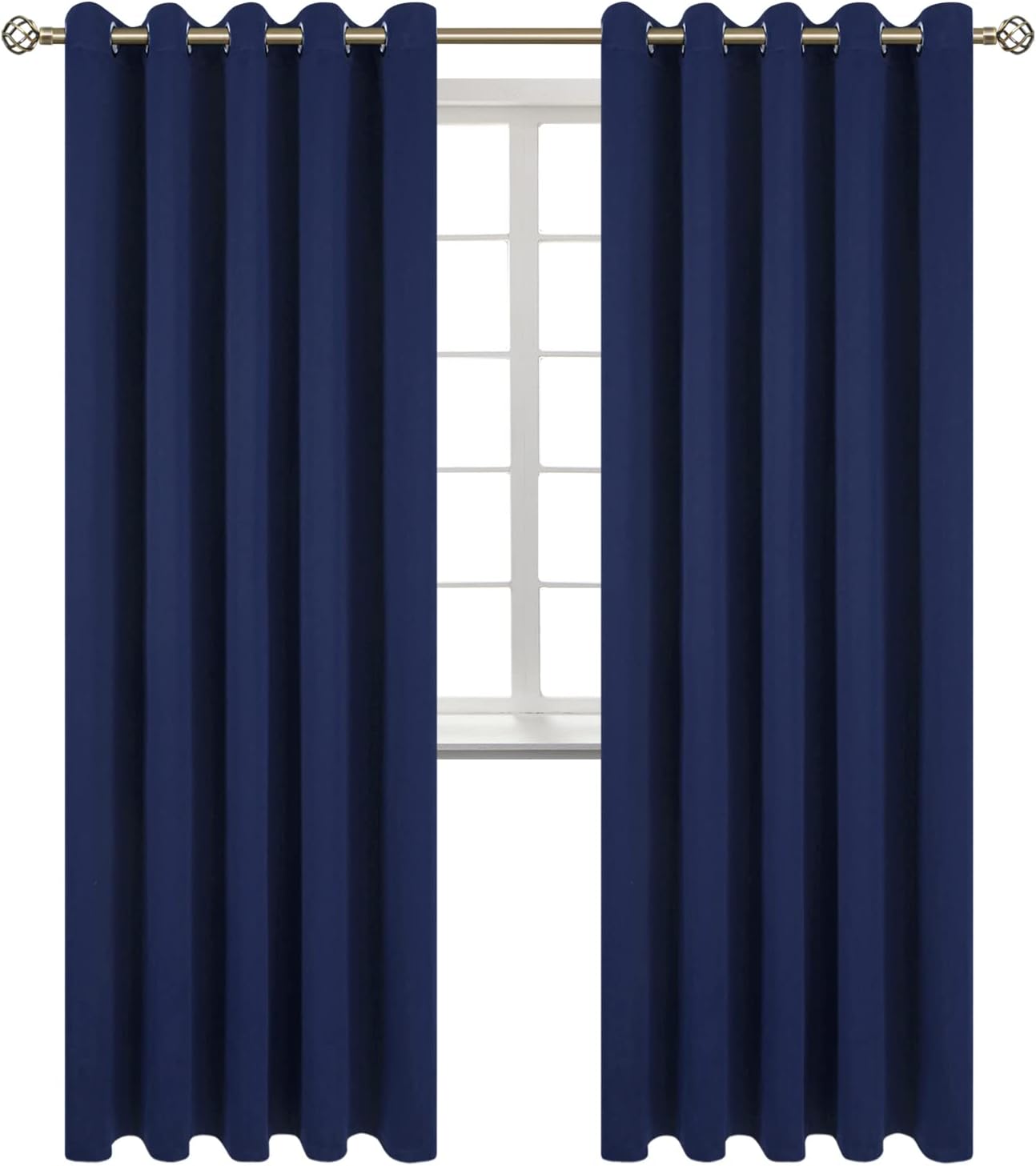 BGment Blackout Curtains for Bedroom - Grommet Thermal Insulated Room Darkening Curtains for Living Room, Set of 2 Panels (70 x 84 Inch, Na…