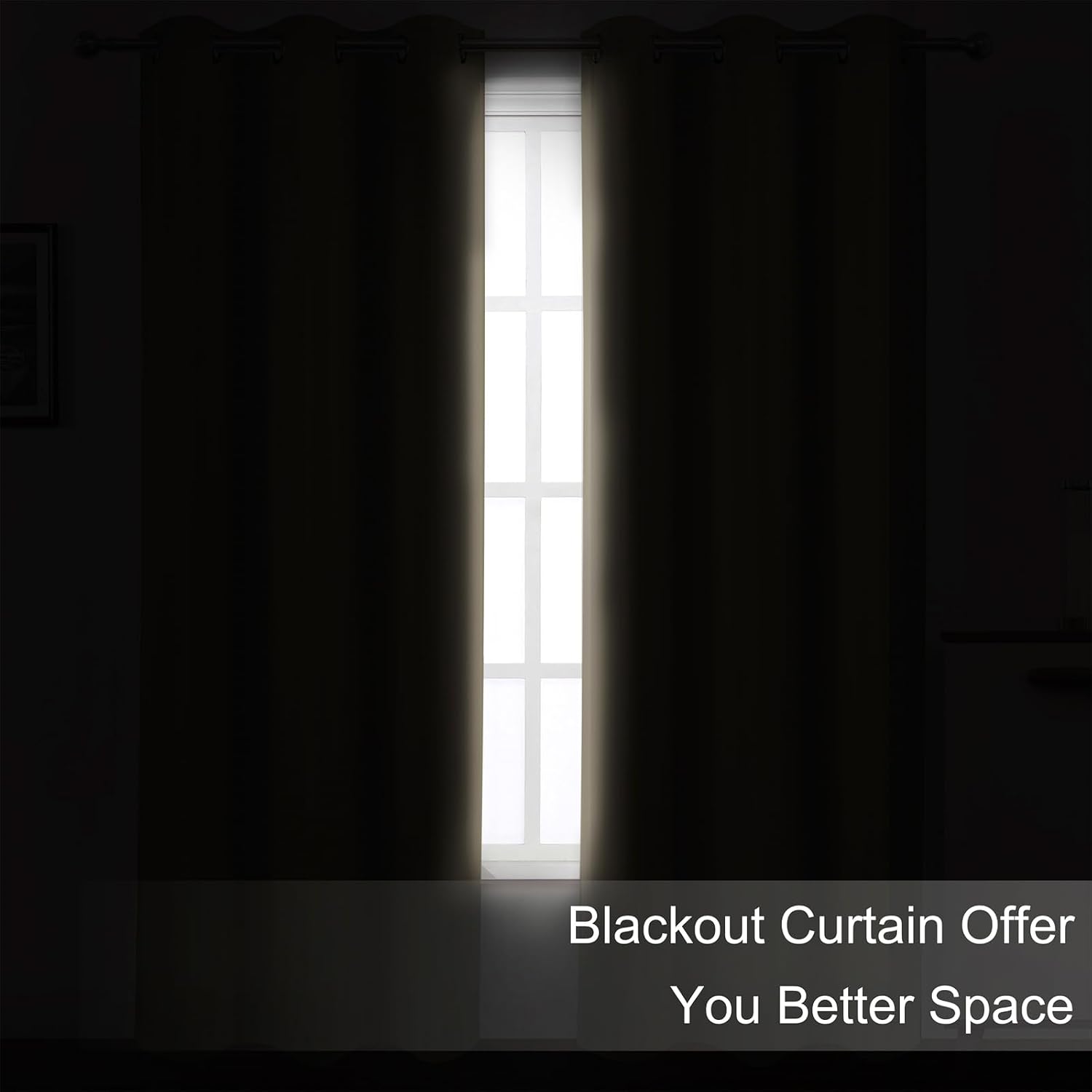Lemomo Khaki Thermal Blackout Curtains/38 x 63 Inch/Set of 2 Panels Room Darkening Curtains for Bedroom 63 Inch silver