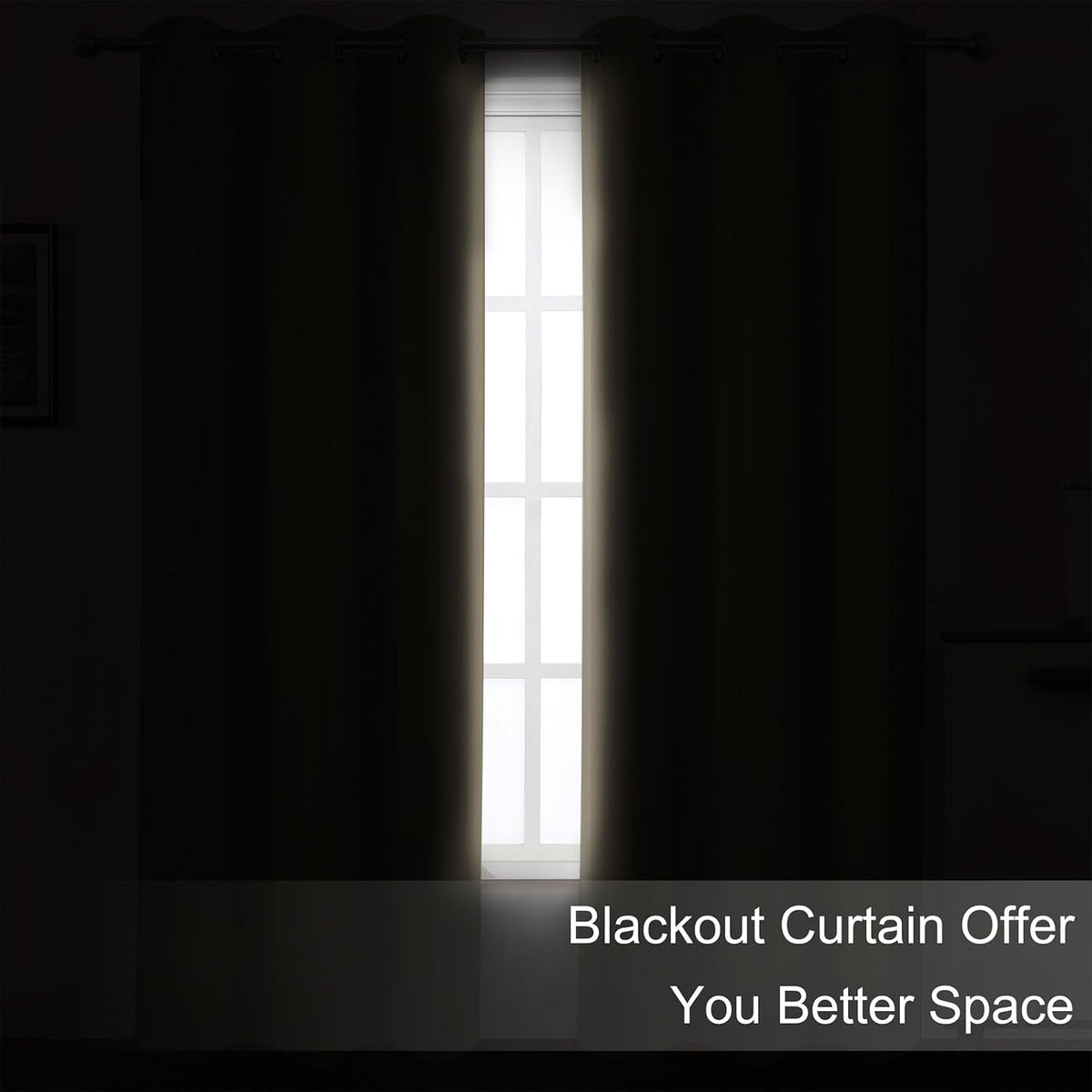 Lemomo Blackout Curtains 52 x 90 inches Long Khaki Curtains Set of 2 Panels Thermal Insulated Room Darkening Curtains for Bedroom 90 inches…