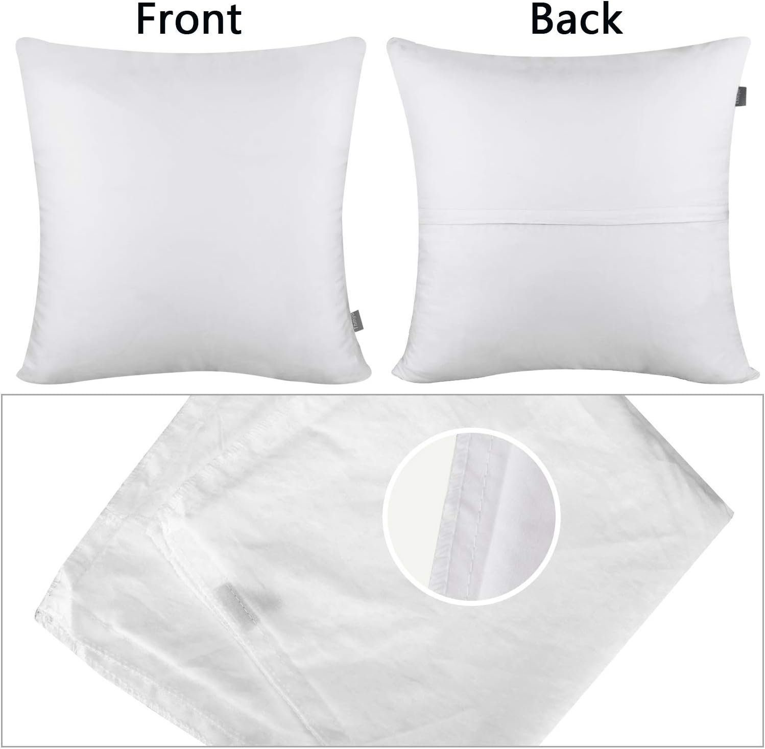 Thmyo 4-Pack 100% Cotton Comfortable Solid Decorative Throw Pillow Case, Square Cushion Cover Pillowcase Sublimation Blank Pillow Covers Va…