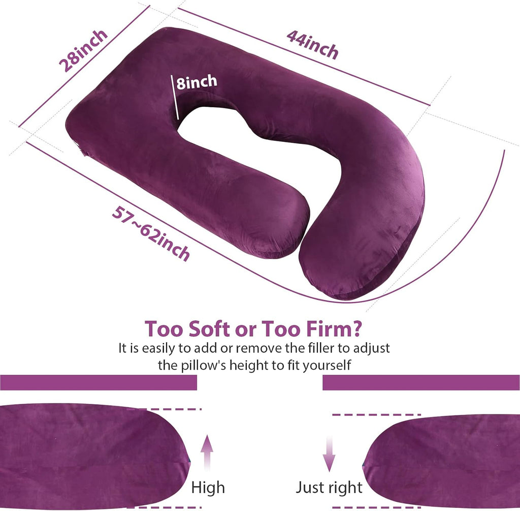 BATTOP Pregnancy Pillows for Sleeping, Full Body Pillow for Pregnancy Women with Removable Cover, Support for Back, HIPS, Legs, Belly, Must…