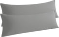 Ntbay 2-Piece Body Pillowcase Set, 20x54 inches, Smoke Grey, Microfiber, Wrinkle-Free, Fade-Resistant, Envelope Closure Grey