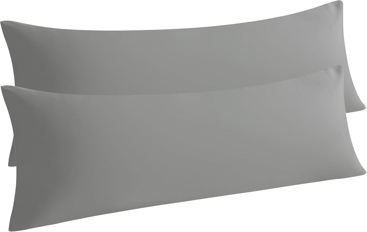 Ntbay 2-Piece Body Pillowcase Set, 20x54 inches, Smoke Grey, Microfiber, Wrinkle-Free, Fade-Resistant, Envelope Closure Grey