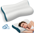 Polovo Cervical Neck Pillow for, Contour Memory Foam Pillows Ergonomic Pillow Orthopedic Cooling Pillow Bed Pillow Neck Support for Side B…