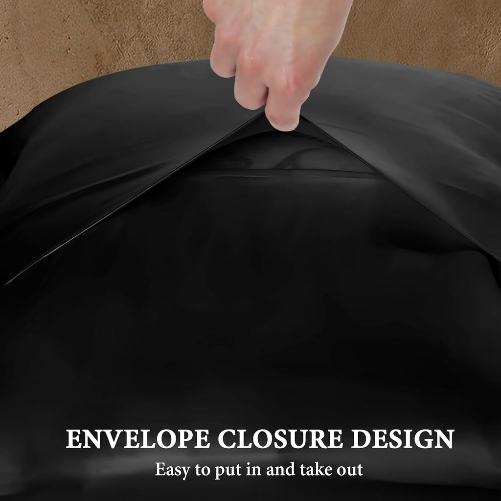 BHZHouseholdProducts BHZ Black Satin Goose Down Feather Pillows King Size Set of 2 with Black Satin Pillowcase for Hair and Skin, Cooling P…