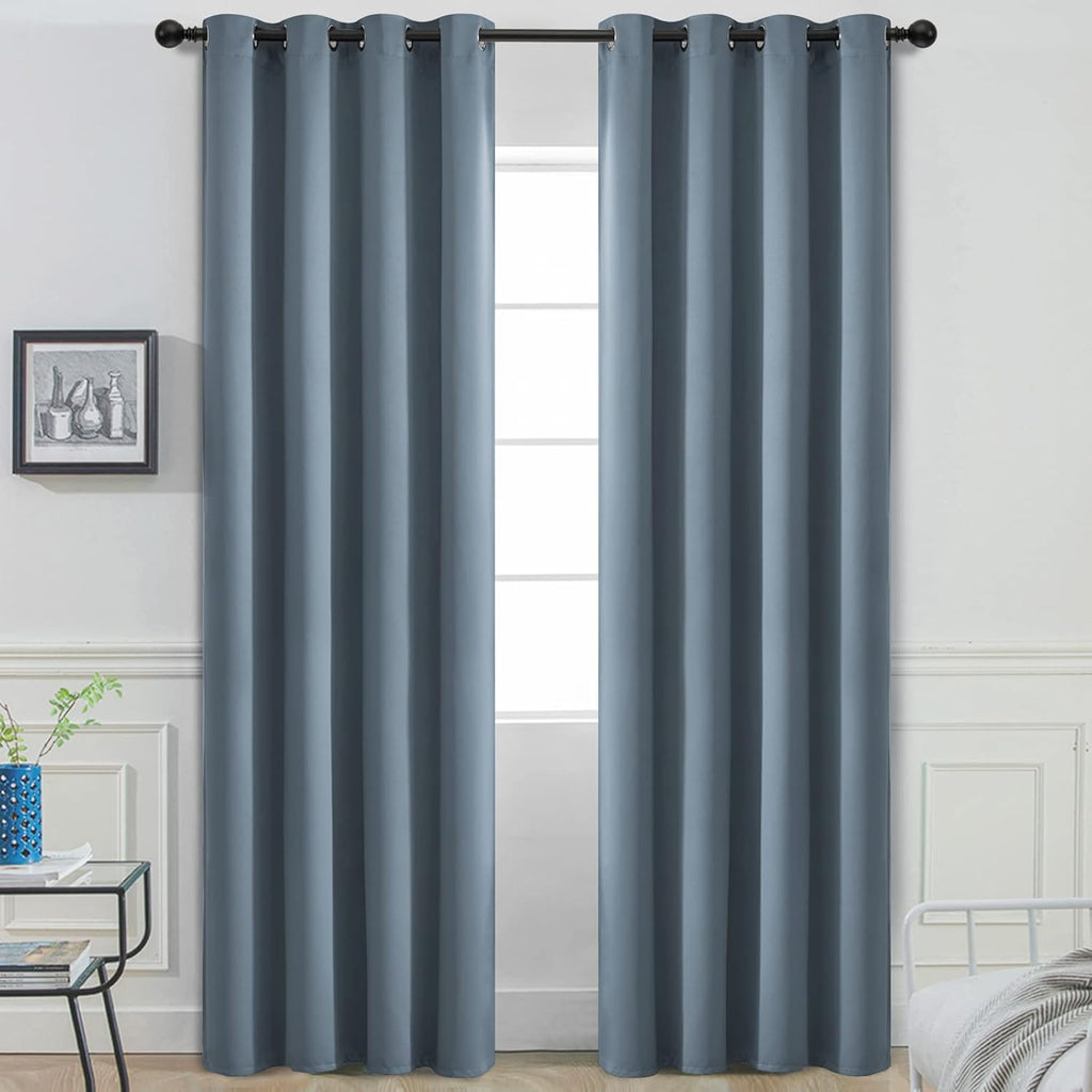 Yakamok 84 Inch Length Blackout Curtains for Bedroom, Room Darkening Thermal Insulated Solid Grommet Panels for Living Room(52Wx84L…