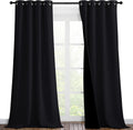Nicetown Extra Long Truly Blackout Drapes for Hall and Villa, 46-inch Width Each Panel, 102-inch Length, Black, 2 Pieces, 100% Blackout Win…