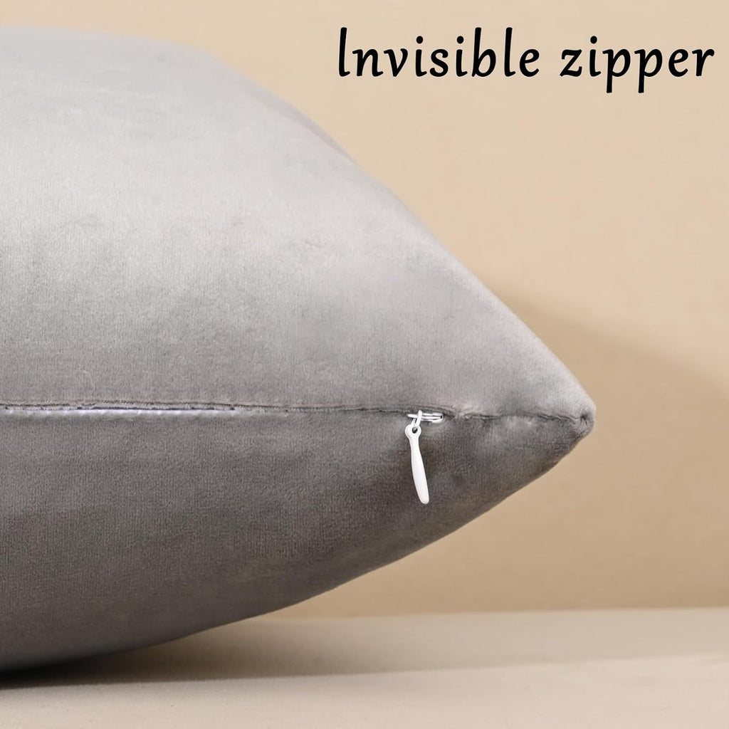 Edegen Edegen Silver Grey Velvet Throw Pillow Covers 20x12 Inch Pack of 2 Soft Decorative Square Cushion Covers Modern Luxury Home D…