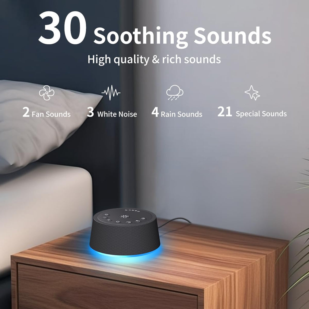 SoundLegend White Noise Sleep Sound Machines 30 Sounds 12 Colors Light 32-Level Volume 5 Timers for Home Travel Gift Adjustable…
