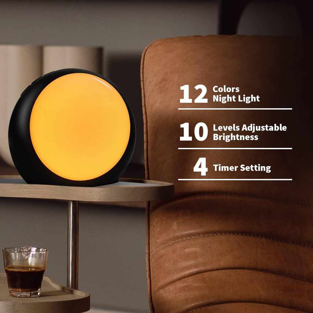 iDealSleep Loud Brown Noise Sounds White Noise Machine 30 Soothing Sounds 12 Color Night Lights Auto-Off Timer Sleep Machine with Memory Fu…