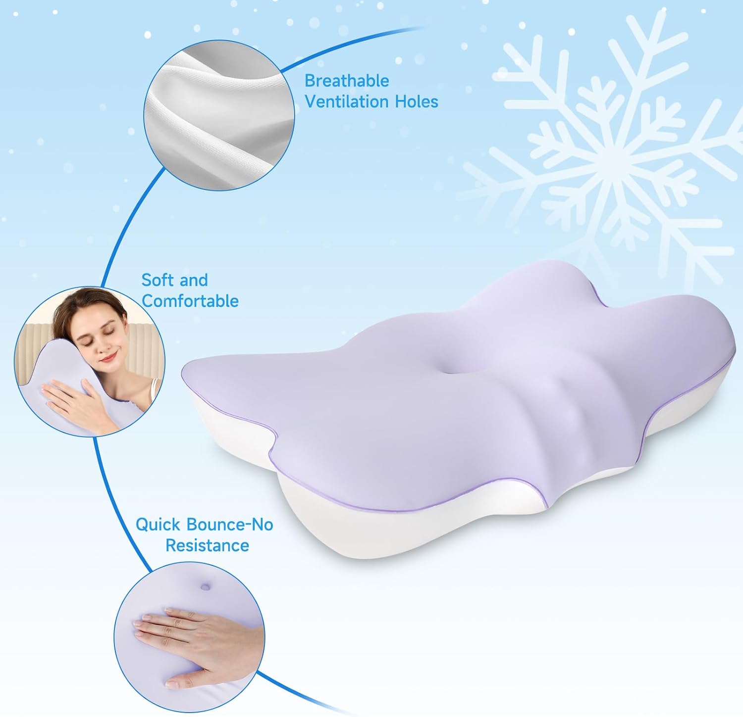 jiaao Cervical Pillow for Neck and Shoulder, Adjustable Memory Foam Neck Pillow for Sleeping, Ergonomic Neck Support Pillows for Side, Back a…
