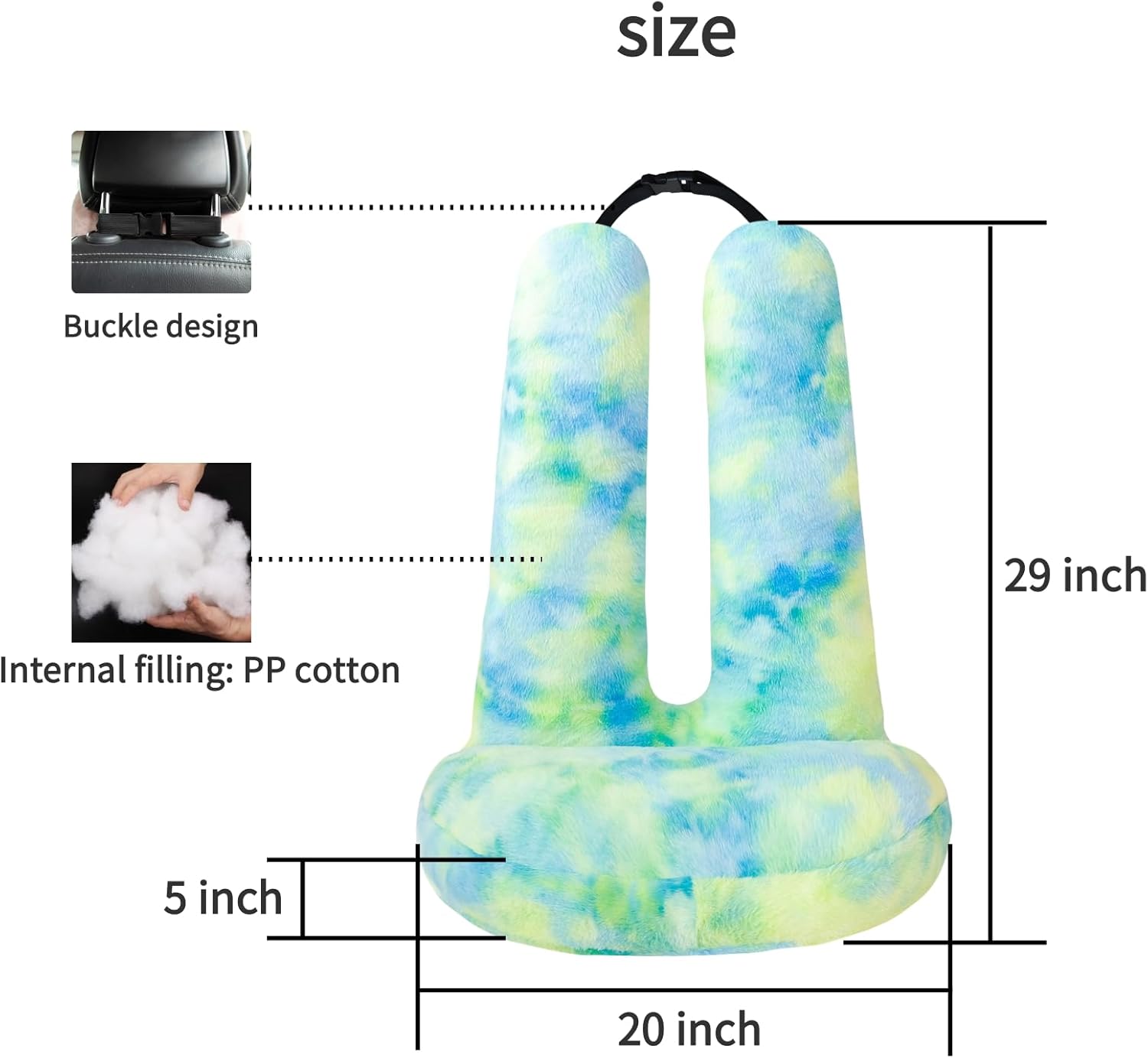 FHSGGP Travel Pillow Car Travel Sleep Support Pillow 2-in-1 Lap Pillow and Car Pillow with Neck and Body Support for Adults and Kids on…