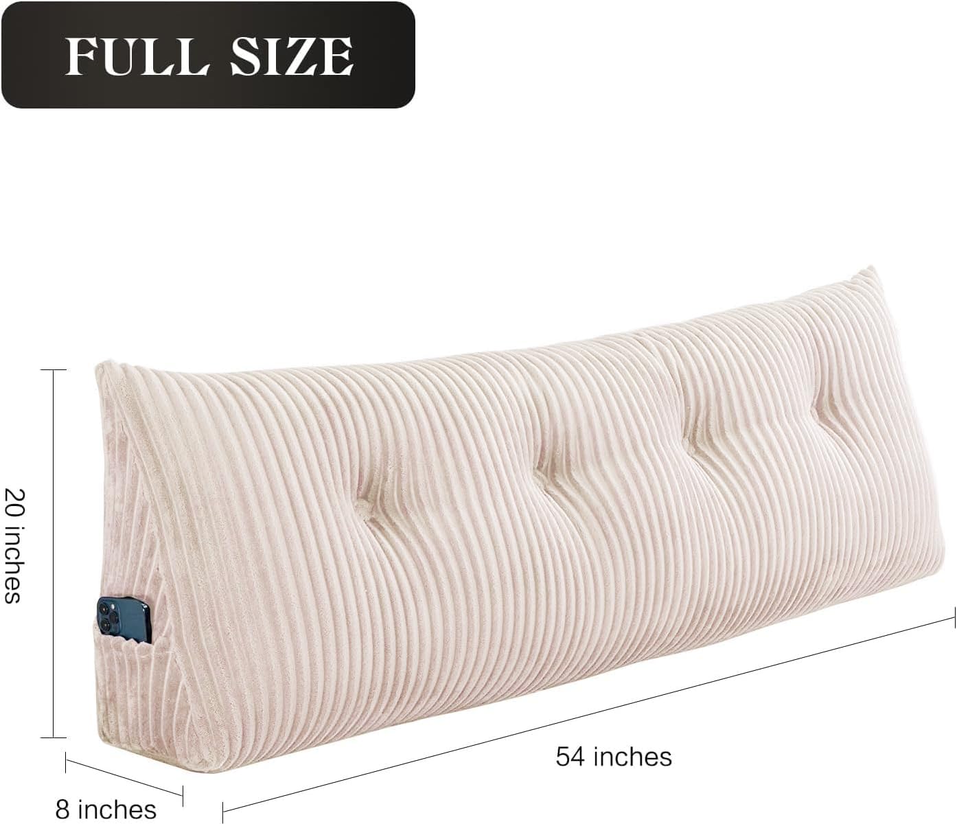 Sliguy Large Headboard Pillow, Headboard Wedge Pillow Bed Rest Reading Pillow Bolster Triangular for Sitting in Bed-Backrest Positioning Su…