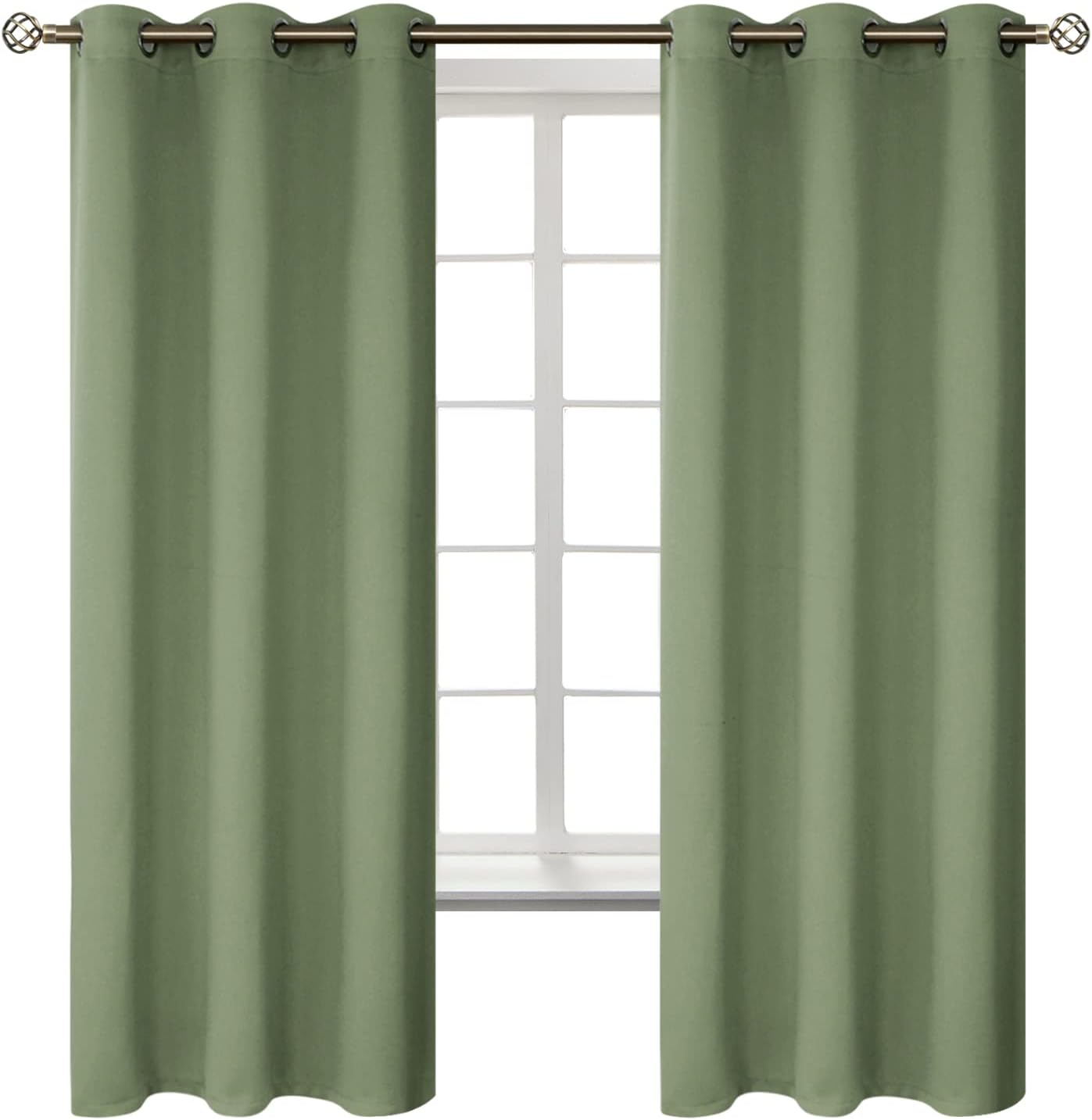 BGment Grass Green Black Out Curtains 63 Inch Long for Bedroom - Spring Style Room Decor Thermal Insulated Grommet Minimalist Window Treatm…