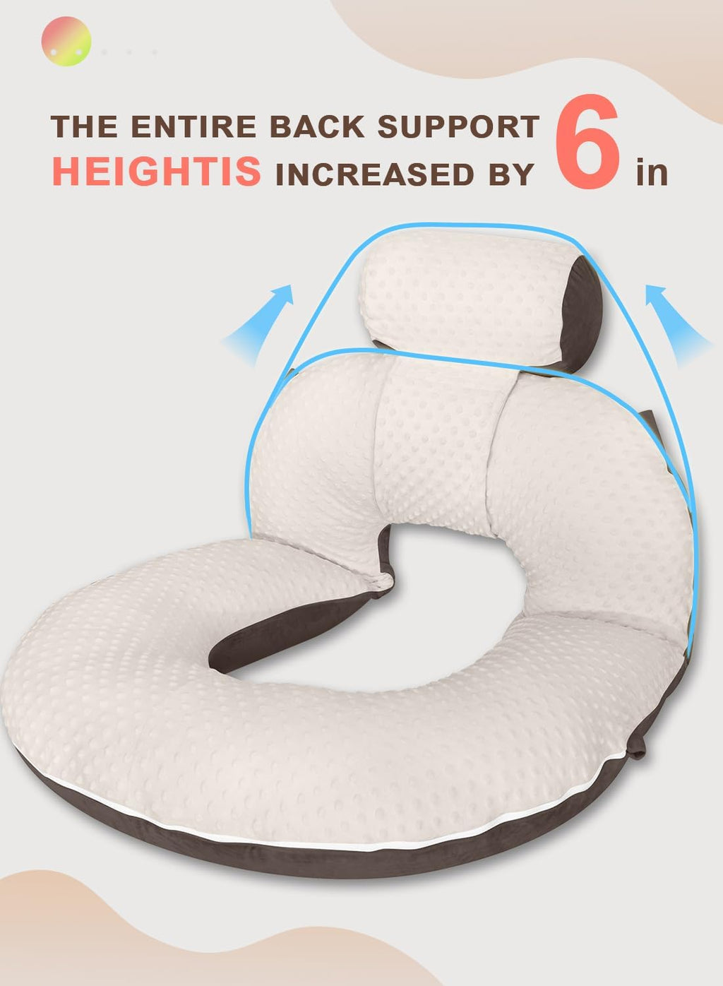 Insen Reading Pillow, Back Pillow for Sitting in Bed for Reading, Nurse & Relax, Reading Pillow for Adults, Moms & Kids, Sit Up Pillow for…