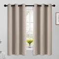 Yakamok Room Darkening Grommet Window Drapes Thermal Insulated Light Blocking Natural Blackout Curtains for Bedroom (42Wx63L, Natural,2…