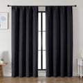 Simplebrand Ava Halloween Black Blackout Curtains for Bedroom 84 Inch Length 2 Panels Set, Solid Thermal Insulated Privacy Living Room Wind…