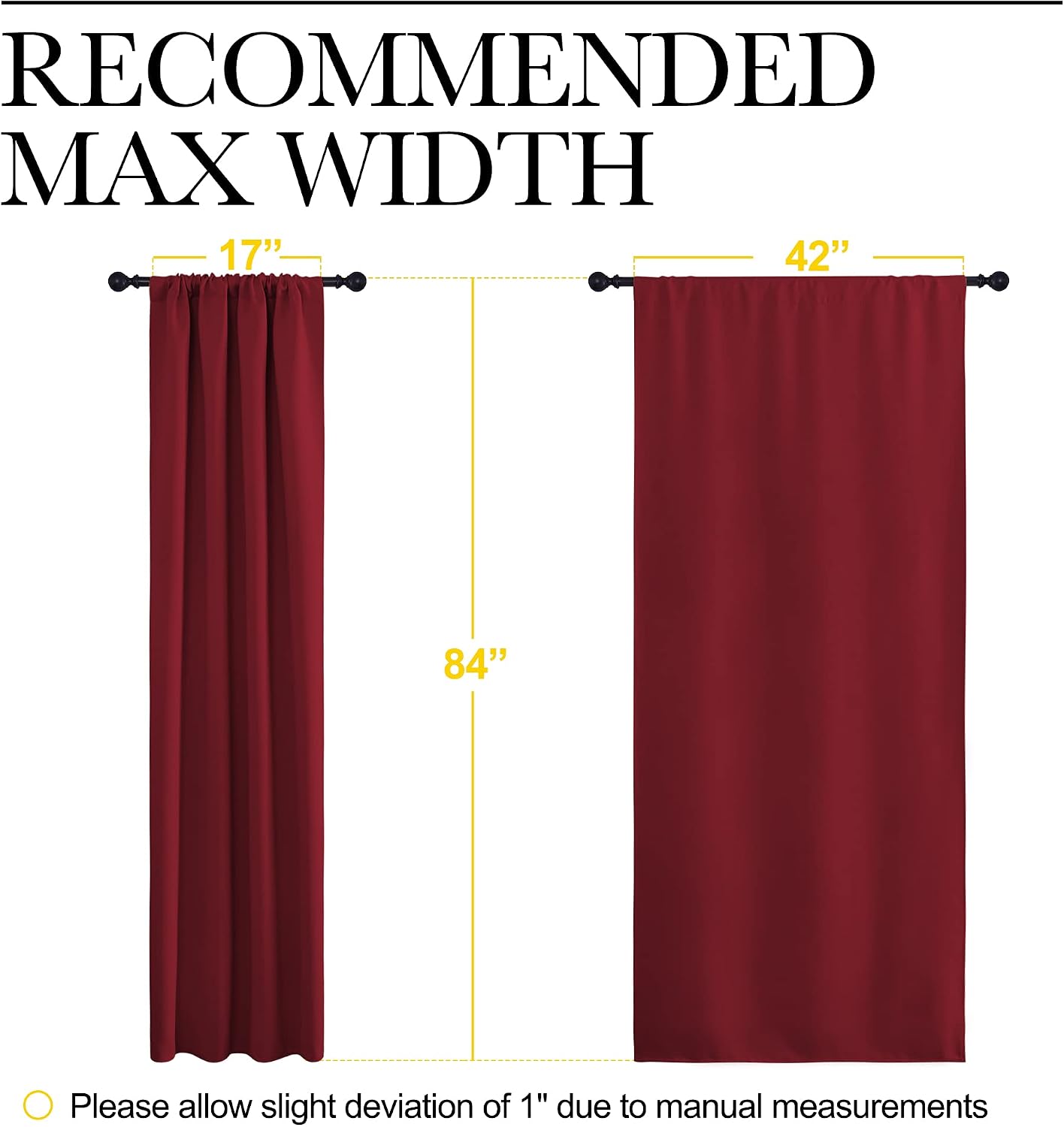 NICETOWN Christmas Burgundy Curtains Blackout Drapes - Home Decorations Thermal Insulated Solid Blackout Living Room Curtains/Draperies…