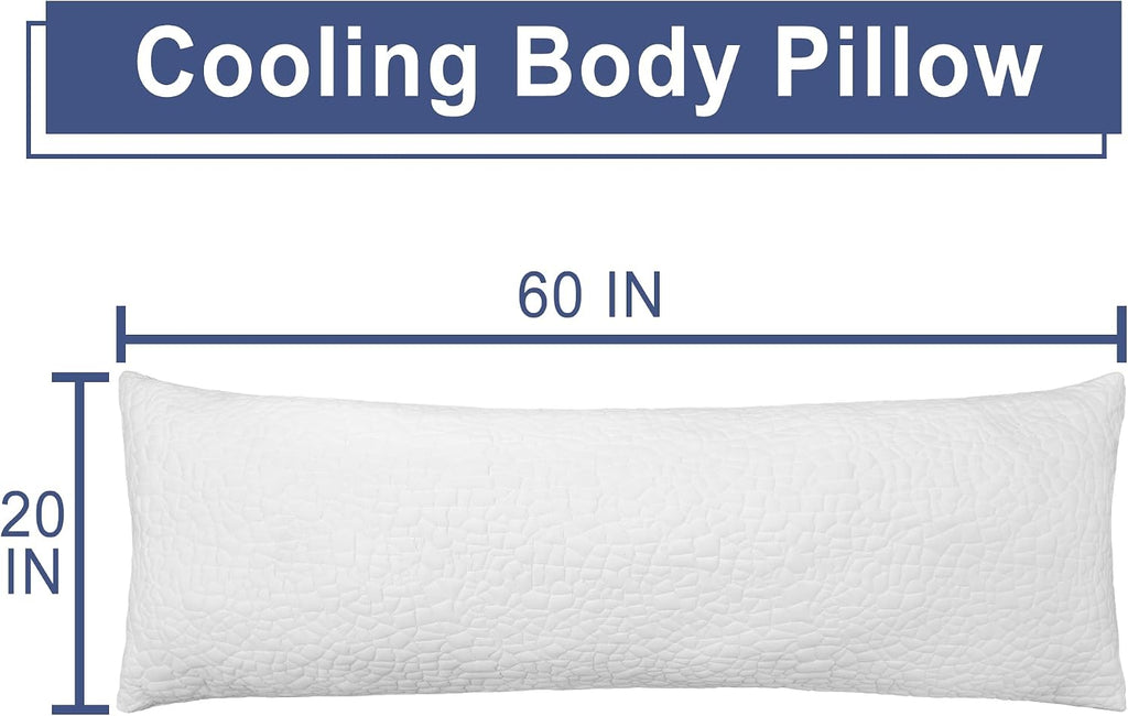 Dwcn Adjustable Body Pillow for Adults - 20x60 Inch Shredded Memory Foam Body Pillow with Removable & Washable Pillowcase, Full Body Suppor…
