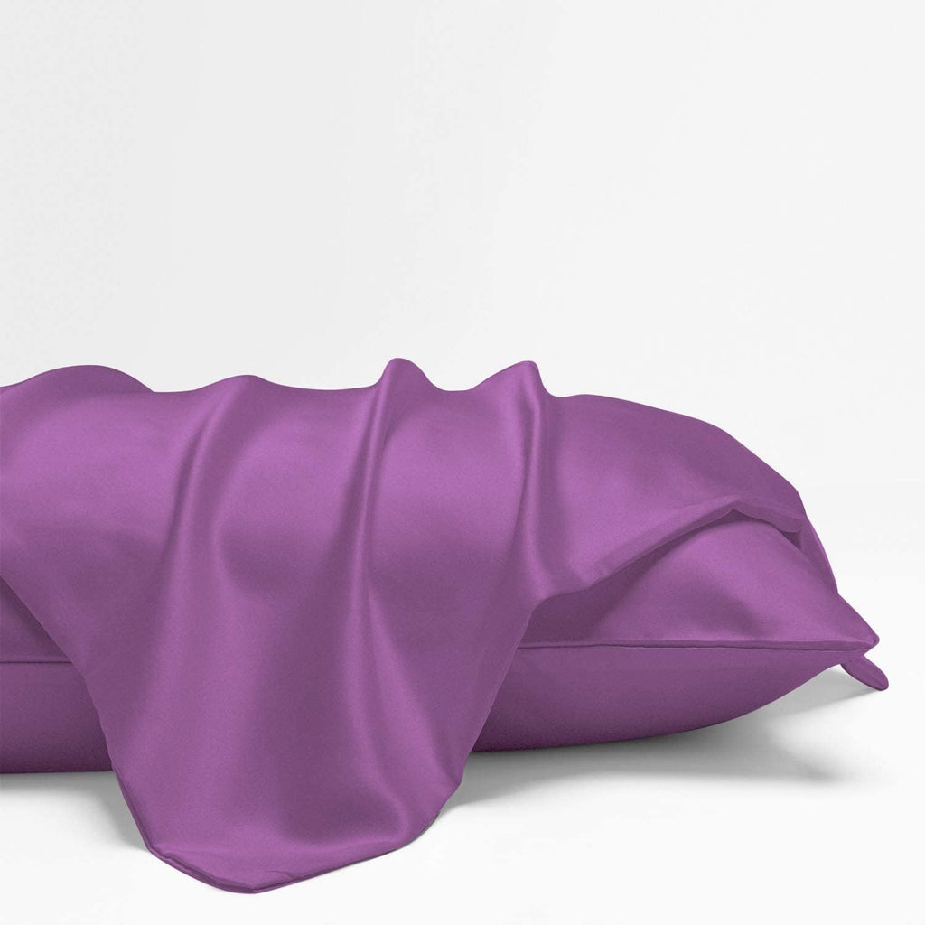 Ntbay Zippered Satin Pillow Cases for Hair and Skin, Luxury King Hidden Zipper Pillowcases Set of 2, 20x36 Inches, Purple 36 Inches