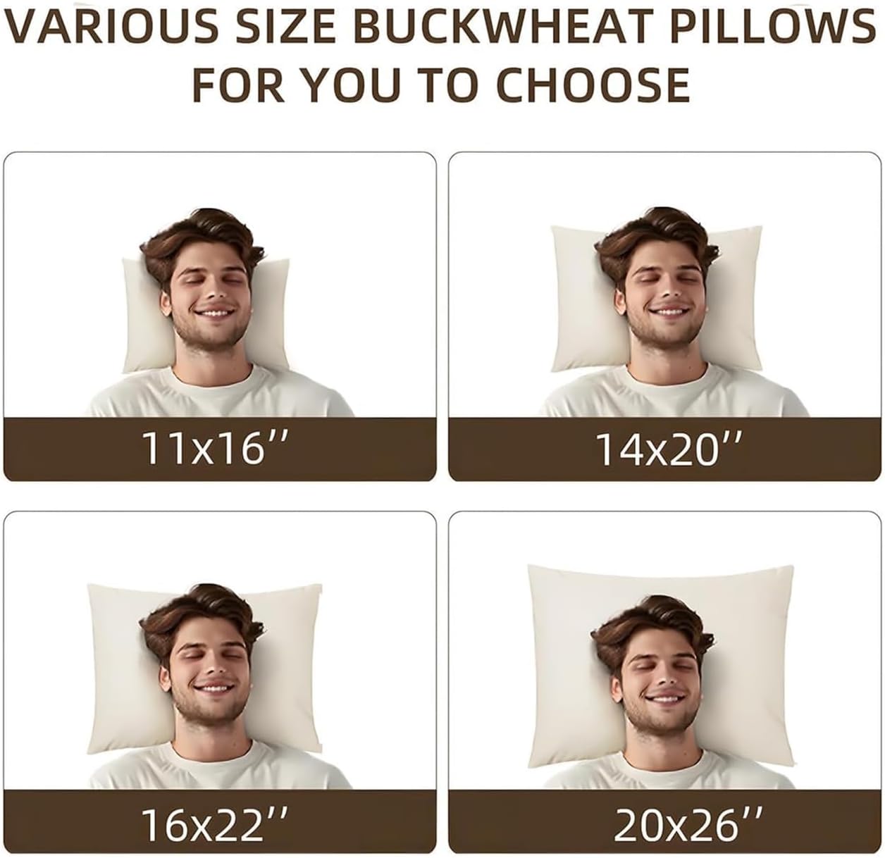 LOFE® Organic Buckwheat Pillow for Sleeping with Organic Cotton Pillowcase - 14x20'' Adjustable Pillow, Breathable for Cool Sleep…