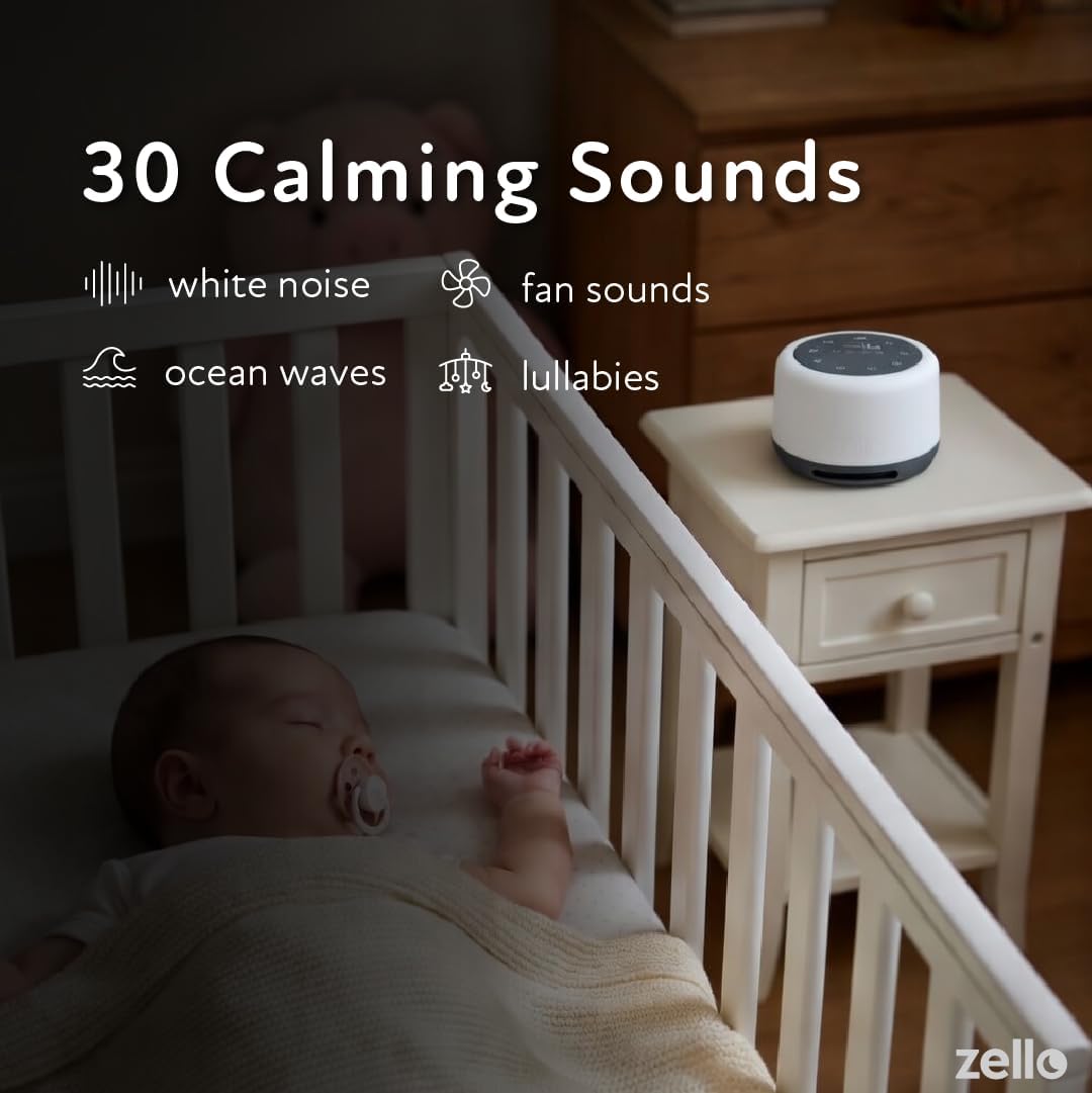 Lumi Zello | Original White Noise Machine for Babies & Adults | 30 Sounds | 7 Colour Night Light | Sleep Timer | USB Rechargeable | White N…