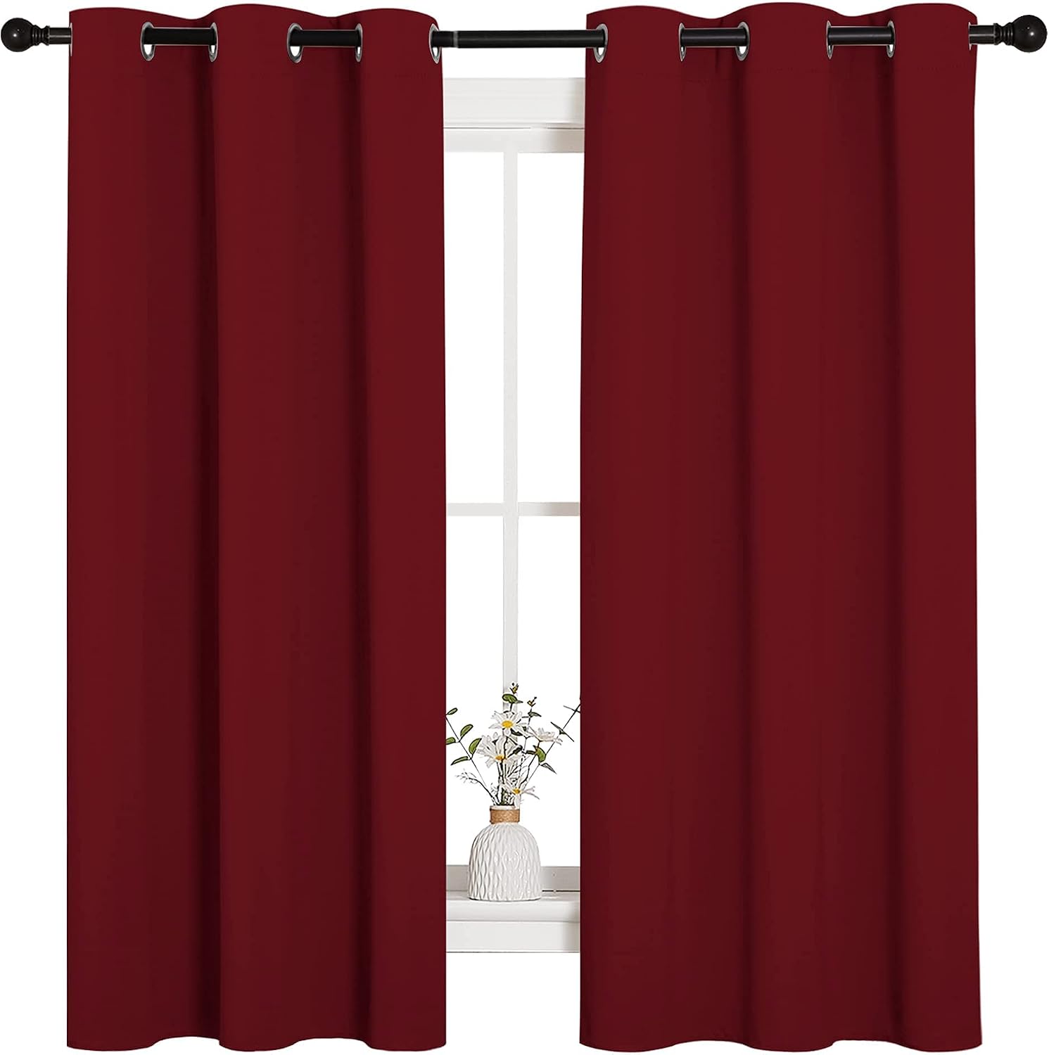 NICETOWN Holiday Christmas Decor Thermal Insulated Solid Grommet Blackout Curtains/Drapes for Living Room (1 Pair, 42 by 63 inches…