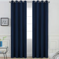 Yakamok 84 Inch Long Light Blocking Navy Blue Blackout Curtains, Room Darkening Thermal Insulated Blackout Drapes with Grommet for…