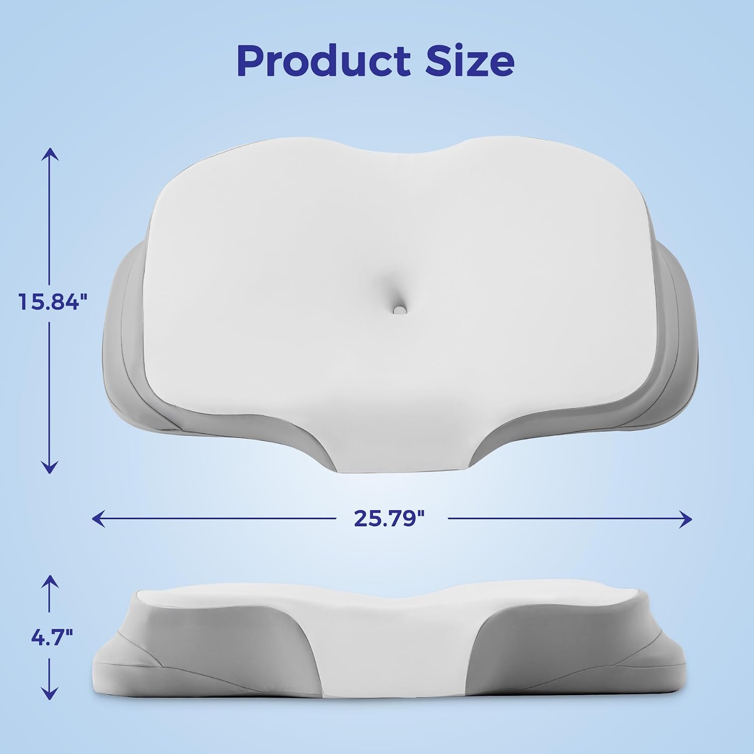 Nappixel Cervical Neck Pillow for Sleeping, Ergonomic Side Sleeper Pillow, Memory Foam Pillows for Neck and Shoulder, Removable Washable C…